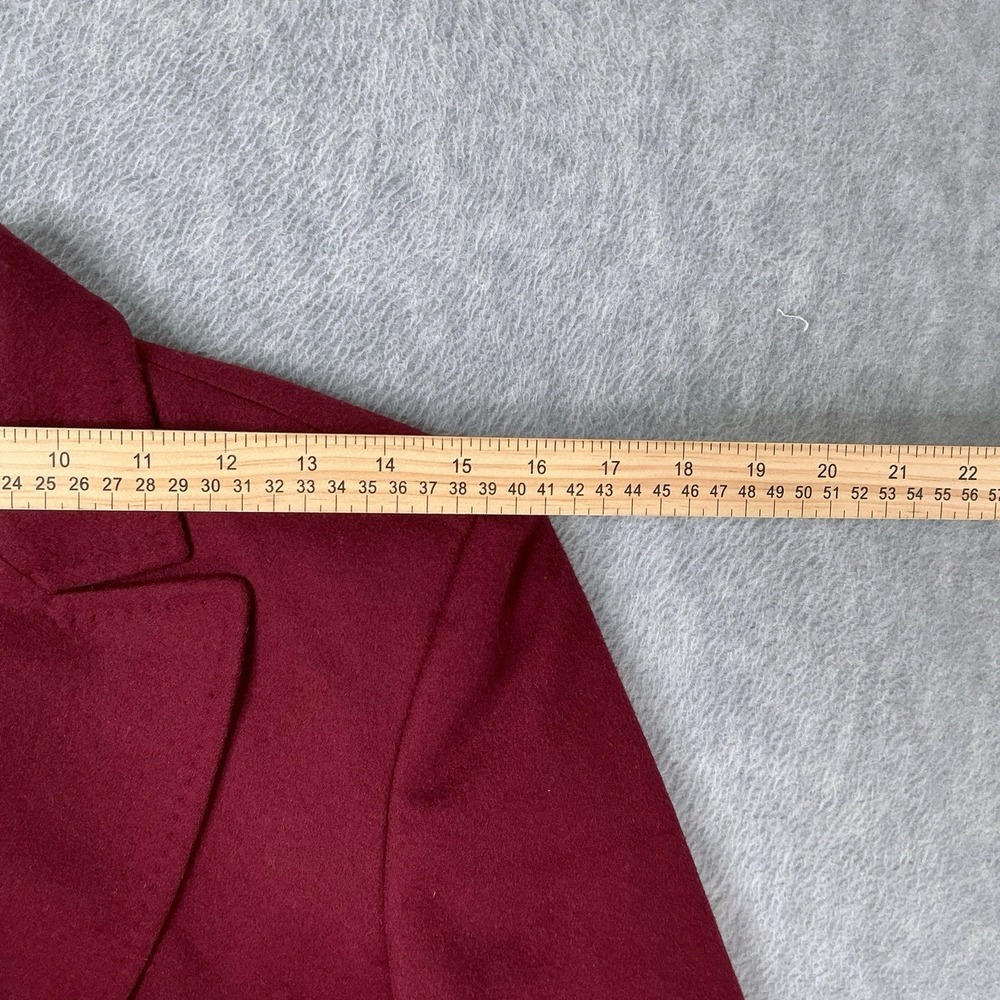 Saks Fifth Ave Cashmere Collection Blazer Jacket Coat Burgundy Germany Size 4 - Picture 14 of 16